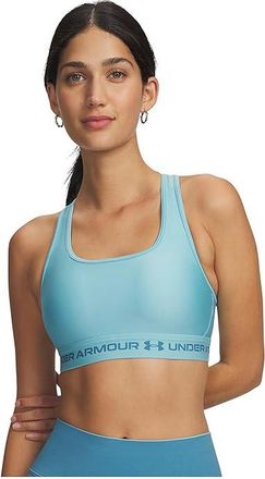 Under Armour Crossback Mid Impact Bra Womens Lingerie Blue Haze/Boundless Blue : LG (US 12-14), Polyester/Elastane