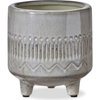 Tag Olema Carved Grey Glazed Terracotta Planter Decorative Use in White at Nordstrom
