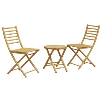 Berkfield Home 3 Piece Bistro Set Bamboo in Brown