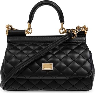 Dolce & Gabbana Schoudertas Klein Sicily - Dames - Handtassen - Zwart - ONE Size - Leer - Tassen