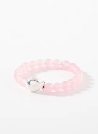 Clio Blue Womens Fish pink bead bracelet