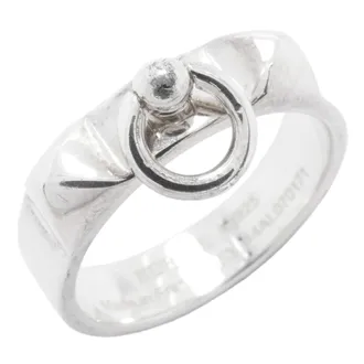 Herm&egrave;s Silver 925 Band Ring (Pre-Owned)