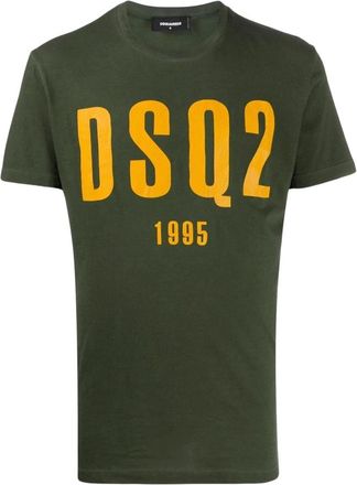Dsquared2 1895 Logo T-Shirt - Heren - T-shirts - Groen - XL - Katoen - Tops