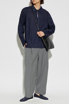 Paul Smith Linen Shirt, Mens, Navy Blue