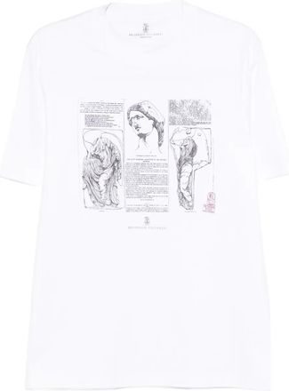 Brunello Cucinelli T-Shirt Girocollo Con Stampa Grafica-Uomo