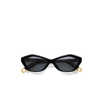Jacquemus Bambino Zonnebril - Dames - Accessoires - Zwart - Maat: ONE Size Zijde
