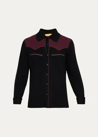 Guest In Residence Mens Colorblocked Cashmere Shirt