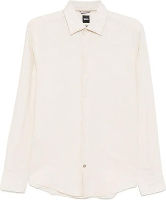 BOSS Camicia in lino - Toni neutri