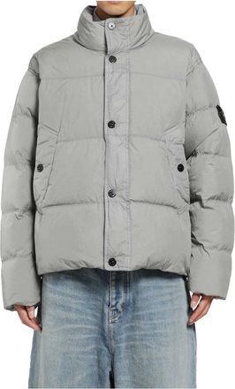 Stone Island Heren, Jassen, Grijs, Maat: 3XL Leer