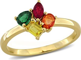 Mimi & Max Multi-Gem Cluster Ring Sterling Silver