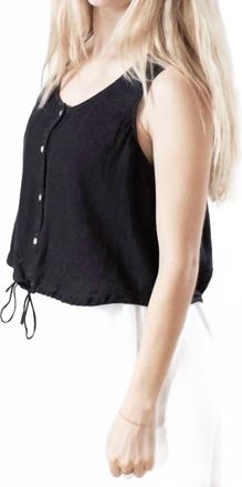 Bella Dahl Sleeveless Tie Waist Button Down Top In Black