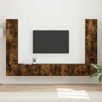 vidaXL Conjunto De Mueble De Tv 8 Pcs Roble Ahumado Vidaxl
