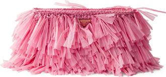 Prada Clutch media con frange - Rosa