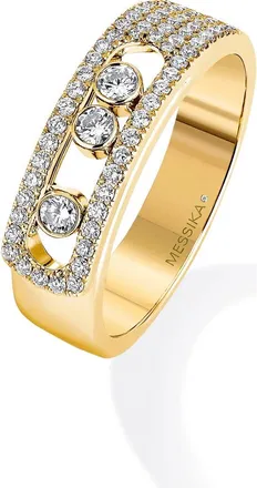 Messika Move Noa Pavé Diamond Band Ring in Yellow Gold at Nordstrom, Size 6.75