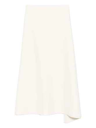 Jil Sander asymmetric midi skirt - women - Viscose/Polyester - 32 - White