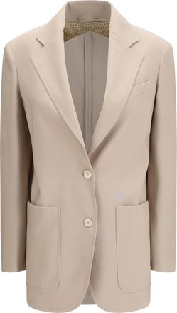 Max Mara Womens Blazer Moss Green Wool-Blend Fleece Wool Jacket