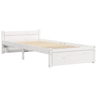 Berkfield Home Beautiful Bed Frame White Solid Wood 90x190 cm Single
