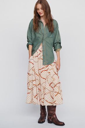 Greylin Megan Godet Midi Skirt