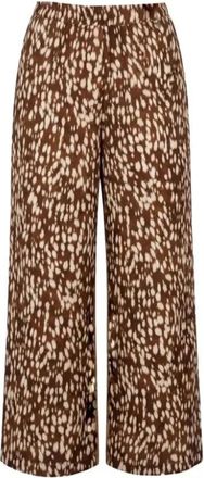 Am&eacute;lie & Am&eacute;lie Maraprint Broek - Dames - Wijde Broeken - Bruin - 2XL - Broeken