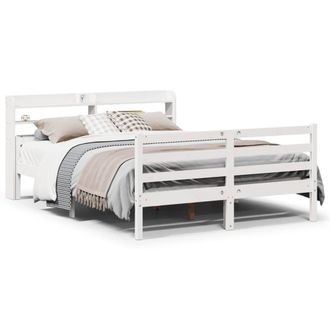 Berkfield Home Bed Frame with Headboard without Mattress White 140x200 cm