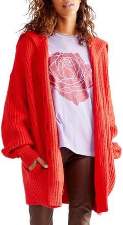 Free People Swim Too Deep Cardigan in Red Hot at Nordstrom Rack, Size X-Large