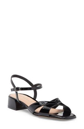 Stuart Weitzman Miami Block Heel Sandal in Black Patent at Nordstrom Rack, Size 9.5