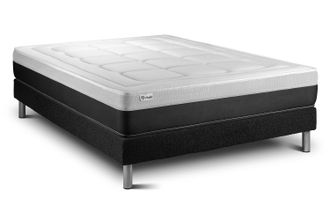 VITALIT Somier Negro + Colch&oacute;n Con Muelles Y Viscoel&aacute;stica 150 X 200