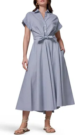 DKNY Stripe Midi Shirtdress in Nightfll/c at Nordstrom, Size X-Small