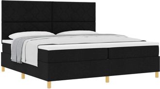 vidaXL Box Spring Bed with Mattress Black 200 x 200 cm Fabric vidaXL