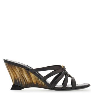 Ferragamo Gancini Wedge Slip-On Sandals, Size 7 C