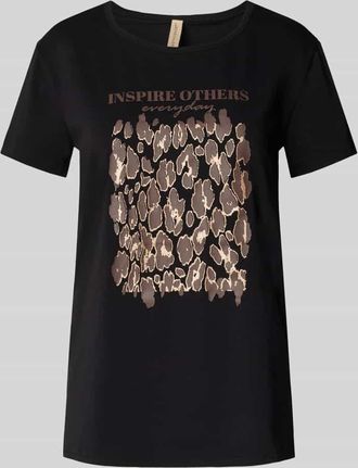 Soyaconcept T-Shirt mit Statement-Print Modell RINA in Black, Gr&ouml;&szlig;e XS