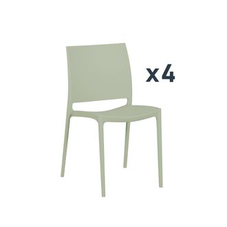 Klast Packs 4 sillas polipropileno verde 44 cm x 81 cm cm