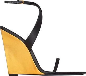 Saint Laurent Stijlvolle Zomer Sandalen - Dames - Sleehakken - Zwart - 35 1/2 EU - Schoenen