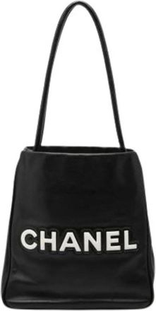 Chanel Pre-owned Tote Bags, female, Black, Size: ONE SIZE Pre-owned Camellia Shoulder Tote