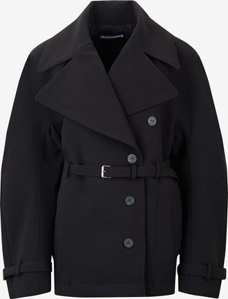 Jacquemus Kurzer doppelreihiger Trenchcoat Ovalo