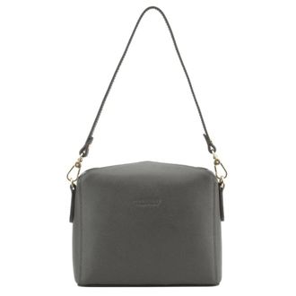 Pourchet Tassen, Dames, Grijs, ONE Size, Leer, Cassetta Schoudertas