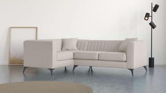 HOME AFFAIRE Ecksofa »MATTHEW L-Form ideal für kleine Räume, Masse B/T/H: 240/167/74 cm« elegantes Designsofa, Steppung im Rücken, incl. Zierkissen
