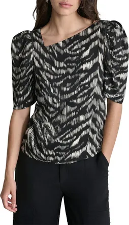 DKNY Dkny Asymmetrical Short Sleeve Top