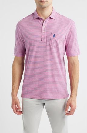Johnnie-O Ryan Stripe Polo in Rosewater at Nordstrom, Size Xx-Large