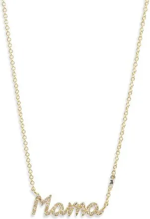 Meira T Mama Diamond Embellished Pendant Necklace in Gold at Nordstrom, Size 18