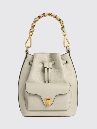 Coccinelle Beat Generation Leather Mini Bucket Bag with Woven Handle