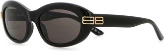 Balenciaga Black Acetate Casino Round Sunglasses