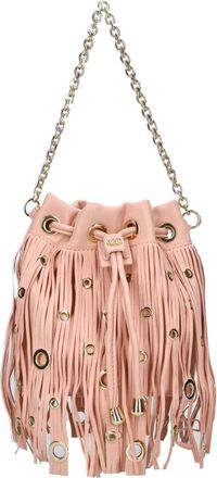 La Carrie Night Edition Fringes Bucket Bag - Dames - Schoudertassen - Roze - ONE Size - Leer - Tassen
