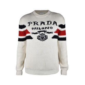 Prada Heren, Truien, Wit, Maat: XL Kasjmier