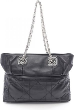 Dior Black Leather Tote Bag (Pre-Owned)