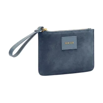 Francesco Biasia Clutches, female, Blue, Size: ONE SIZE Flat Suede Coin Purse