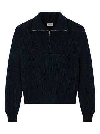 Paul & Shark half-zip ribbed sweater - women - Virgin Wool - S - Blue