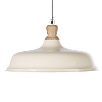 Maisons du monde L&aacute;mpara de techo de metal de color marfil y mango