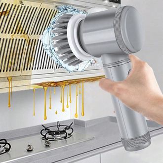 OEM Cepillo De Limpieza El&eacute;ctrico Giratorio Con 6 Cabezales Reemplazables, Cepillo De Ducha Inal&aacute;mbrico Y 2 Velocidades Ajustables, Adecuado Para Ba&ntilde;eras,