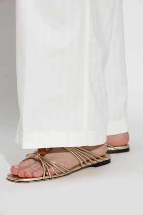 Jimmy Choo London Lova Slides, Womens, Gold